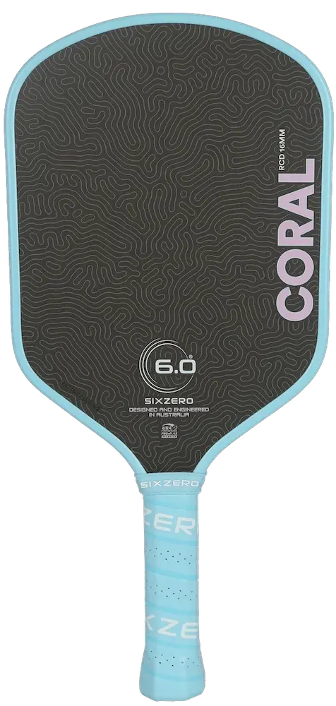 Six Zero Coral 16mm Lightweight pickleball paddle