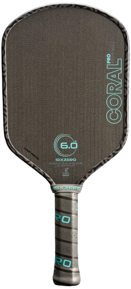 Six Zero Coral Pro Elongated 16mm pickleball paddle